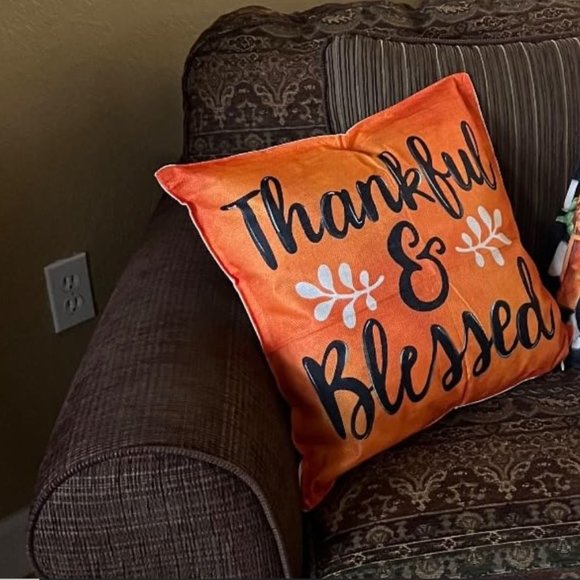 Thanksgiving Pillow Covers Set Fall Decor Buffalo Plaid Farmhouse Decorations - Picture 2 of 8